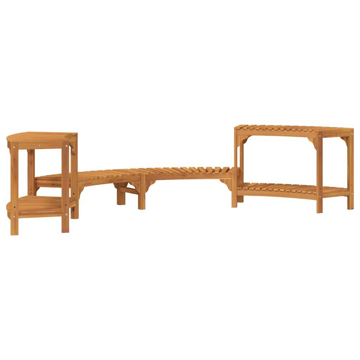 WHIRLPOOL Umgebung Halb-Rund Braun 272/120/55.5 Cm - Braun, Holz (120/55.5/272cm) - vidaXL