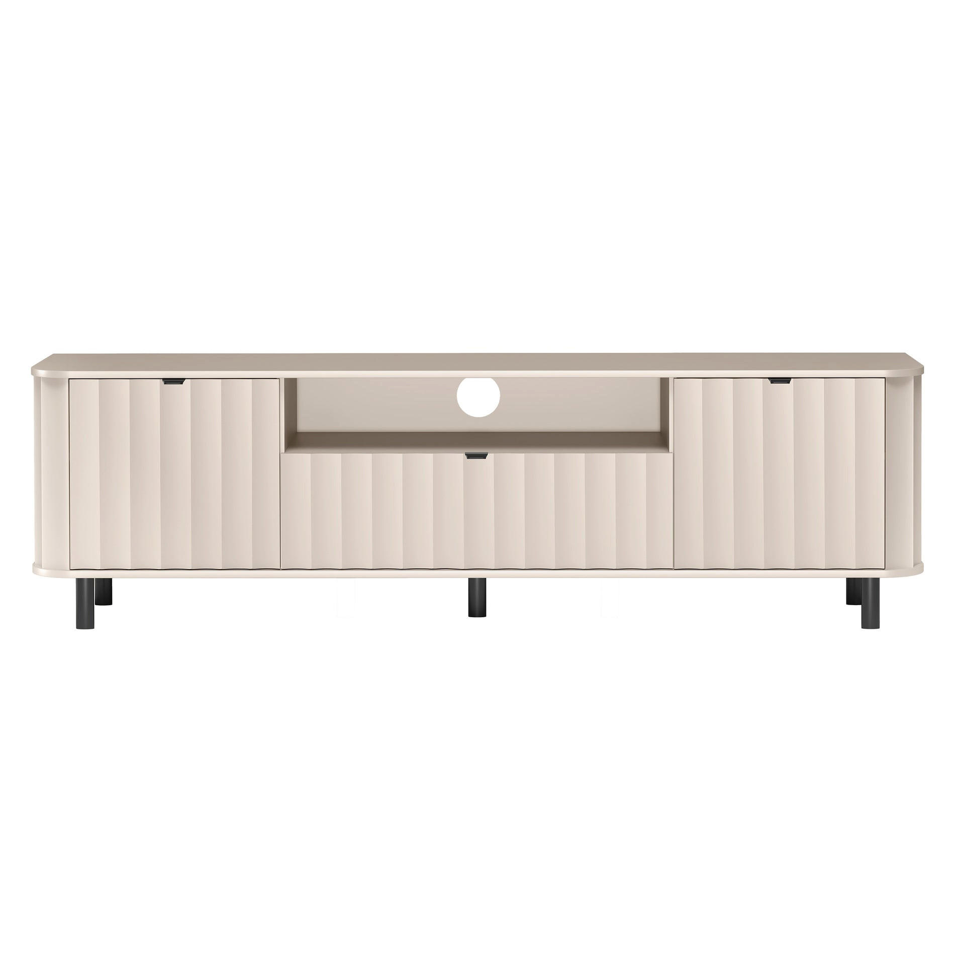 TV stolík Novado kašmírovo sivý 196/57/40 cm - čierna/taupe, kov/kompozitné drevo (196/57/40.5cm) - Selsey