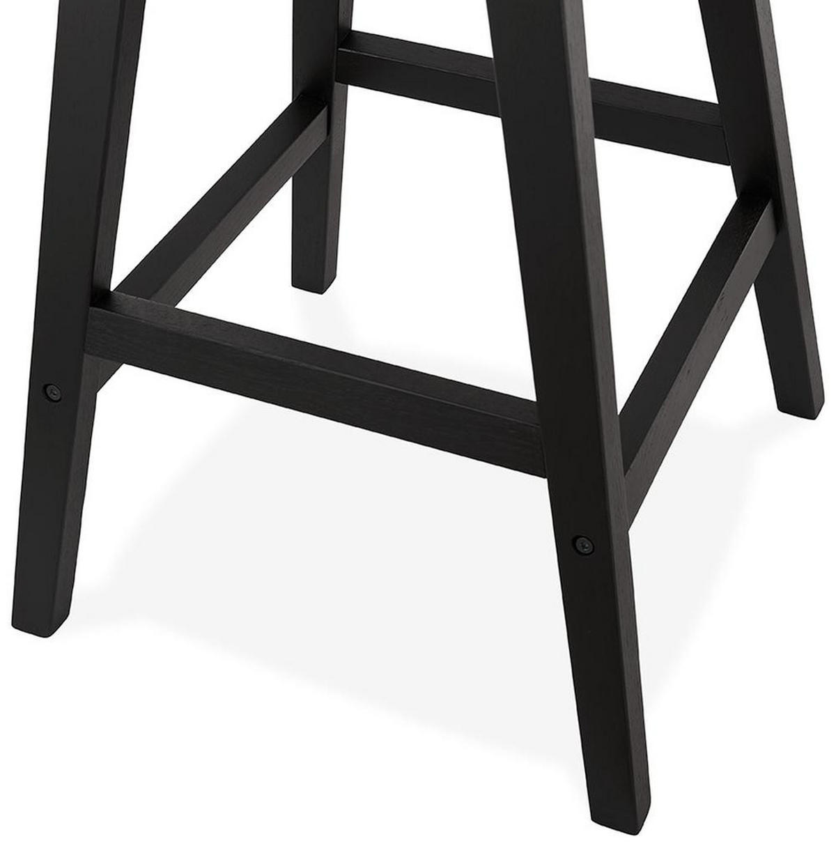 BARHOCKER Mikrofaser Eichenholzbeine Sitzhöhe 76cm Skandi-Stil NIXARA, Braun-Schwarz 48x56x113 cm - Schwarz/Braun, Eichenholz/Textil (48/113/56cm) - KADIMA DESIGN