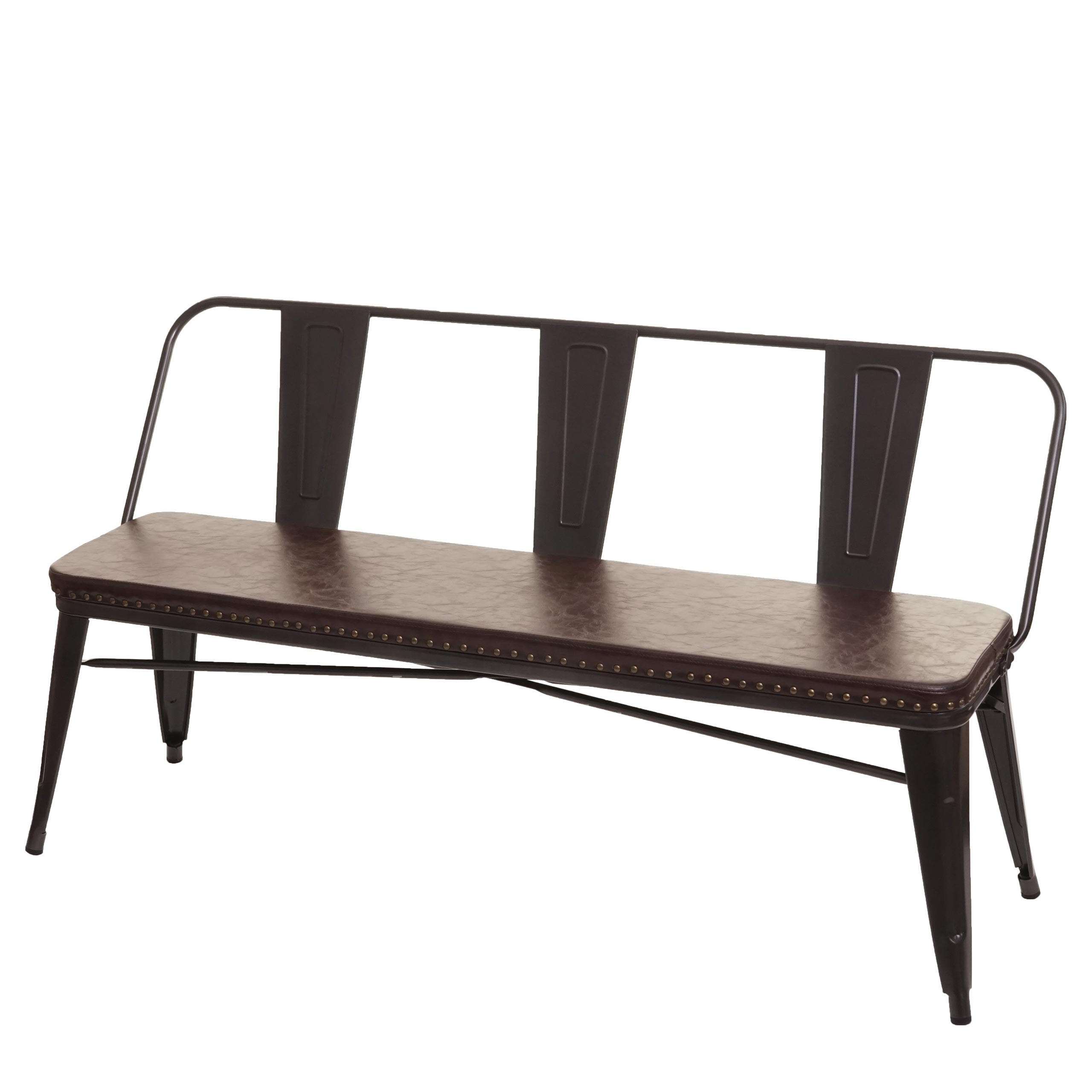 3ER-SITZBANK Schwarz, Braun - Schwarz/Braun, Metall (153/80/56cm) - MCW