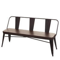 3ER-SITZBANK Schwarz, Braun - Schwarz/Braun, Metall (153/80/56cm) - MCW