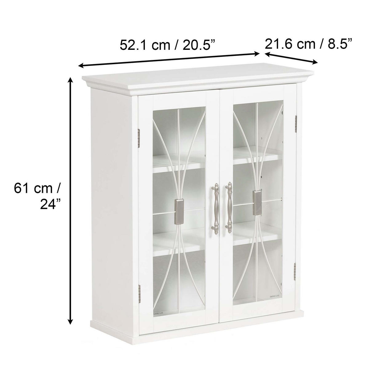 HÄNGESCHRANK Weiß - Weiß, Holzwerkstoff (52.1/61/61cm) - Teamson Home