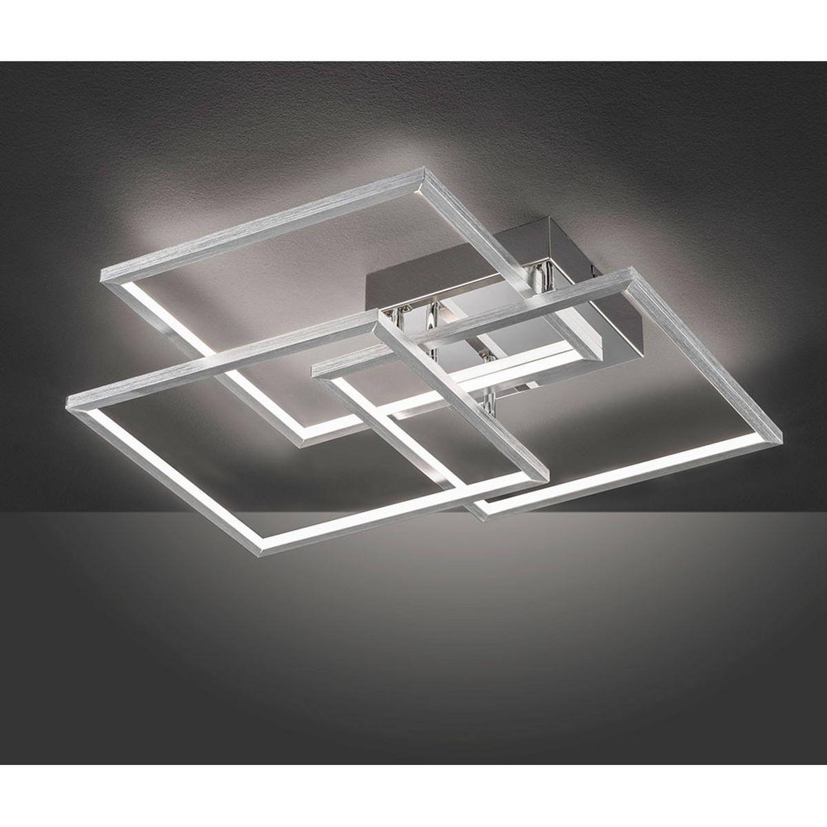 LED DECKENLEUCHTE MANAS Aluminium Silber - Silberfarben, Metall (48/48/8.5cm) - Wofi
