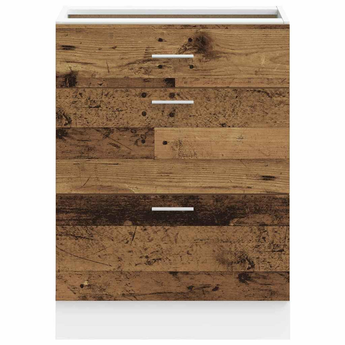 KÜCHENUNTERSCHRANK Lyon Altholz-Optik Holzwerkstoff - Braun, Holzwerkstoff (46/81.5/60cm) - vidaXL