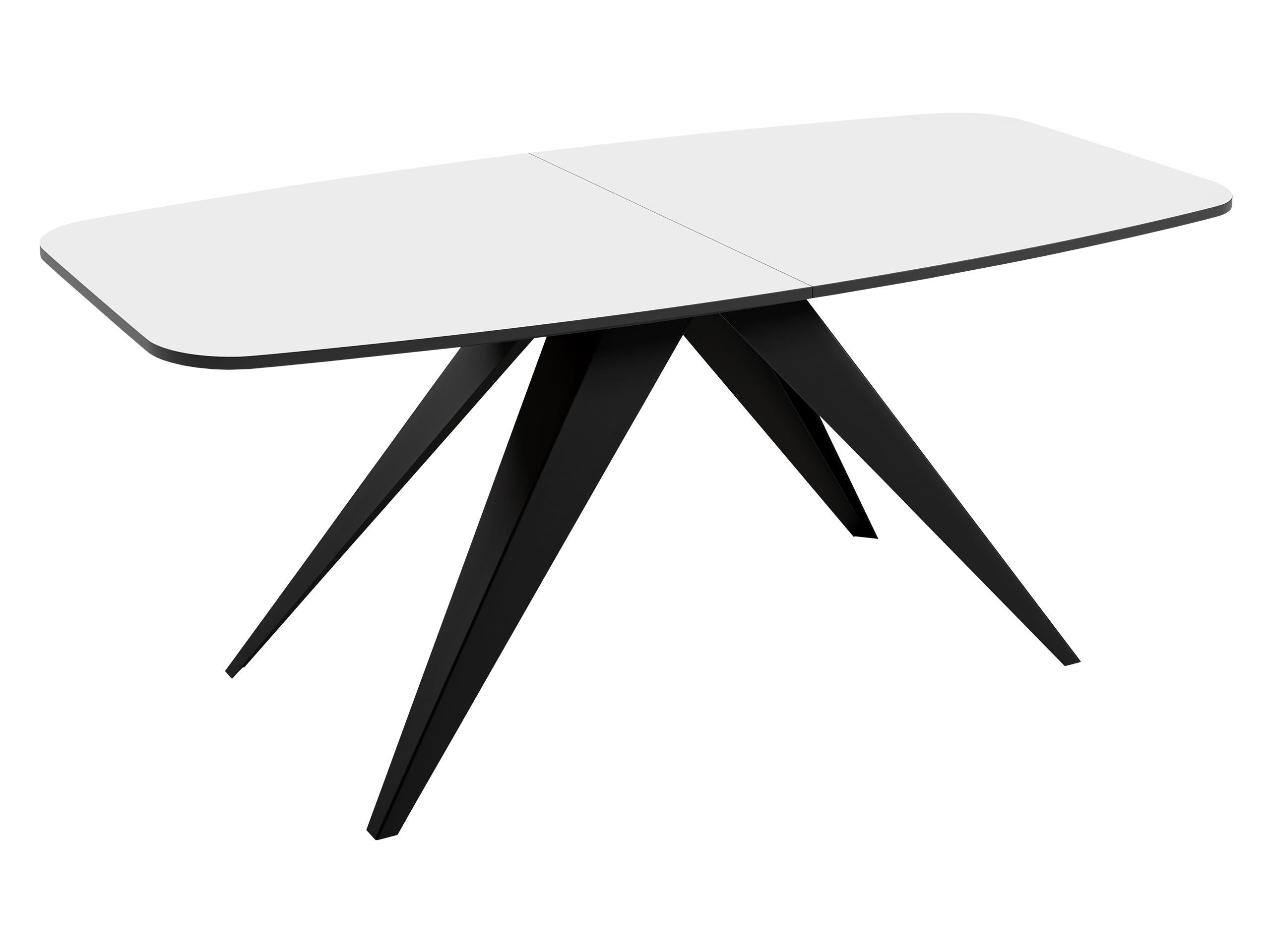 Mirjan24 Tisch Weiß, Schwarz 80x76x160 cm
