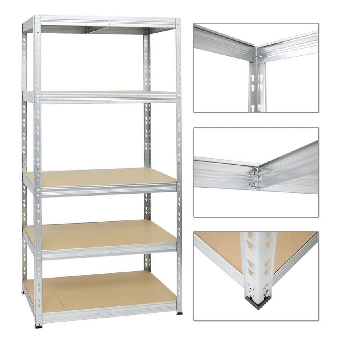 SCHWERLASTREGAL Tiger 2er-Set mit 2x 180x90x60 cm Fachlast 265 kg Verzinkt - Silberfarben, Metall (180/180/60cm) - PROREGAL