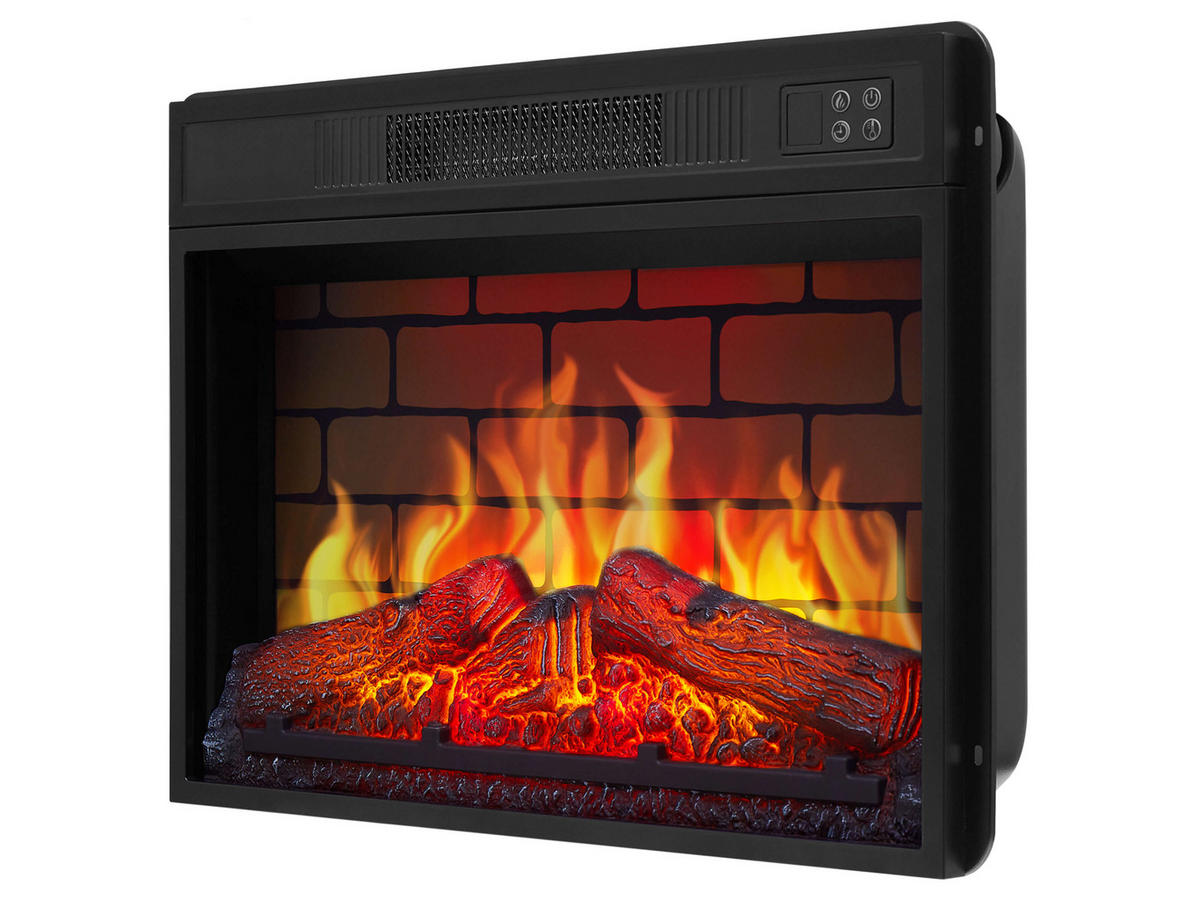 EINBAU-ELEKTROKAMINEINSATZ AF23BS – Breite 96 cm, 3D-Flammeneffekt, LED-Beleuchtung, Heizfunktion - Schwarz, Glas/Metall (61.4/45.5/13cm) - ArtiFlame