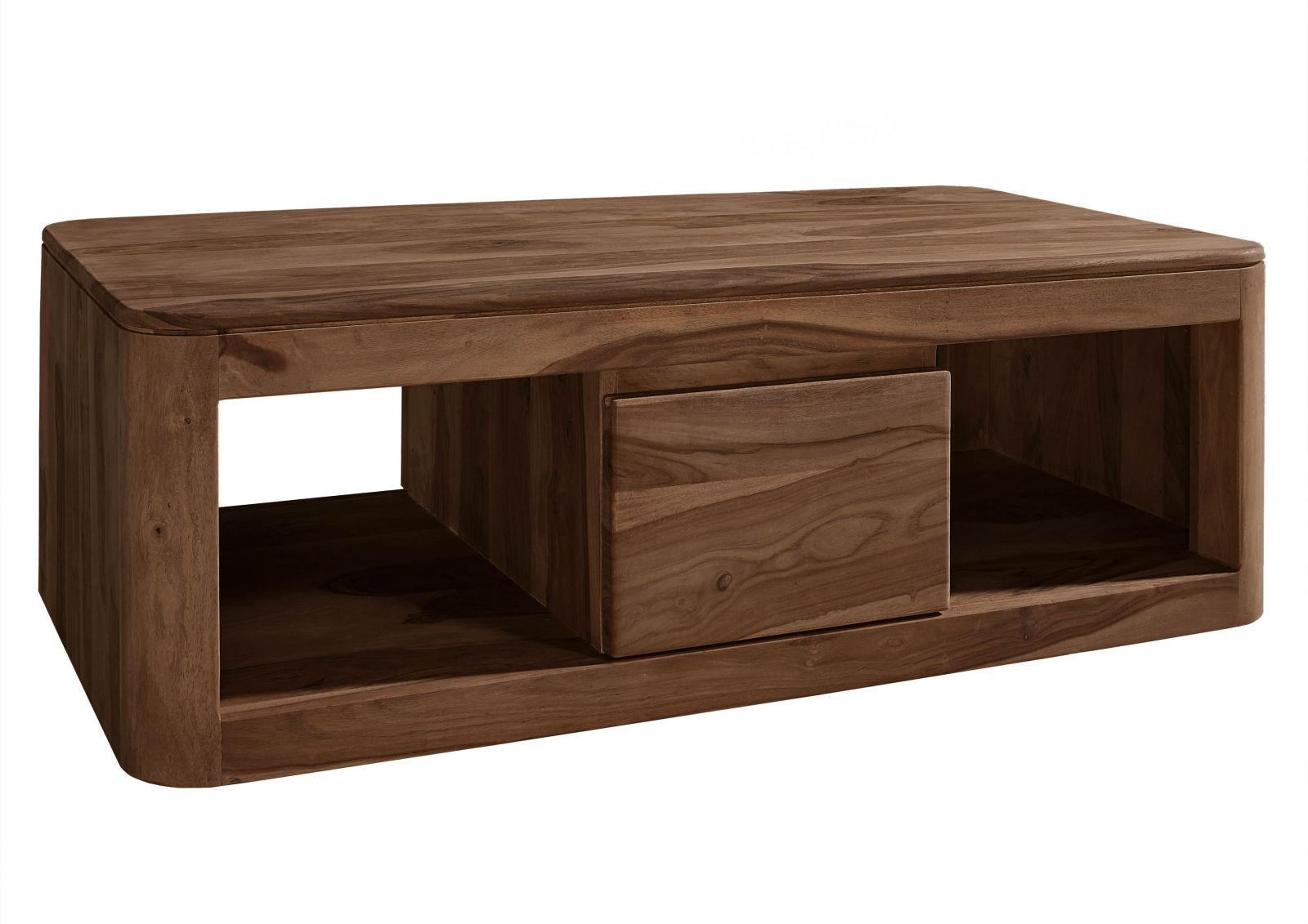 COUCHTISCH Sheesham 118x65x40 rot-braun gebeizt TORONTO #152 - Dunkelbraun, Holz (118/65/40cm) - Massivmoebel24