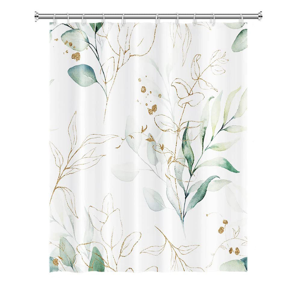 DUSCHVORHANG botanisch Muster 180 x 180 cm schimmelresistent wasserdicht blickdicht waschbar - Weiß, Textil (180/180cm) - MCBOSON