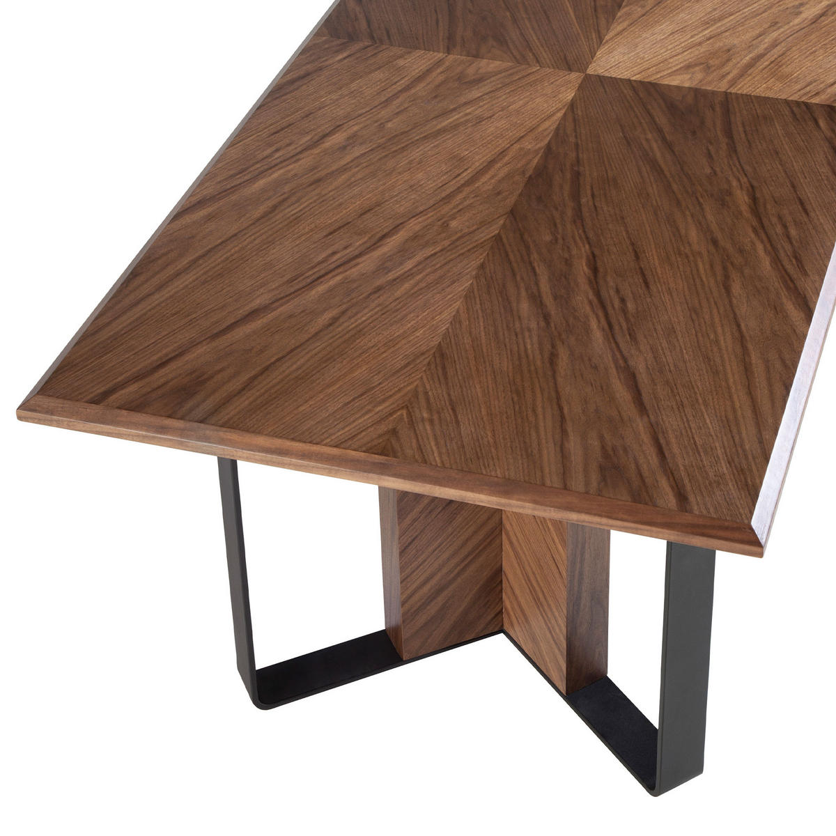 ESSTISCH Walnuss Schwarz 200/95/76 cm - Walnussfarben/Schwarz, Holz (95/200/76cm) - ANGEL CERDA