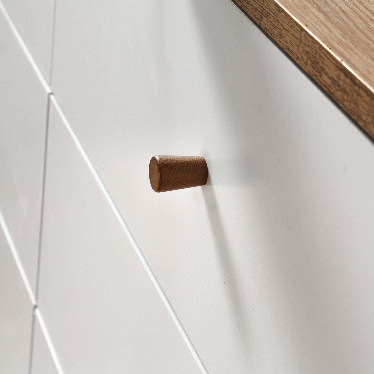 KOMMODE 6 schubladen holzdekor und weß albura 39/75,5/120 cm - Nussbaumfarben, Holzwerkstoff (120/75.5/46.5cm) - Calicosy