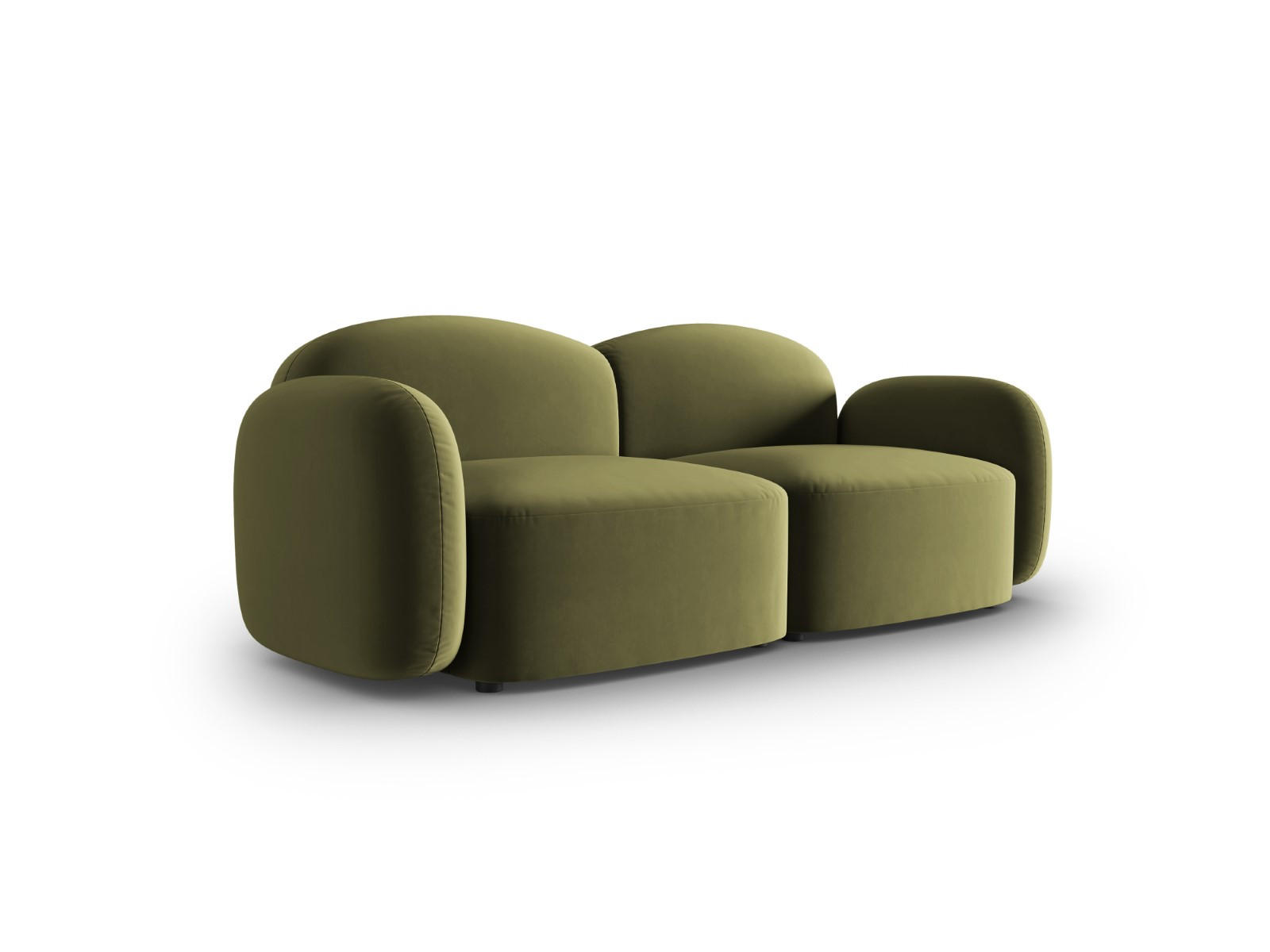 SOFA Blair aus Samt hellgrün 2 Sitzplätze - Hellgrün, Textil (87/80/194cm) - Micadoni