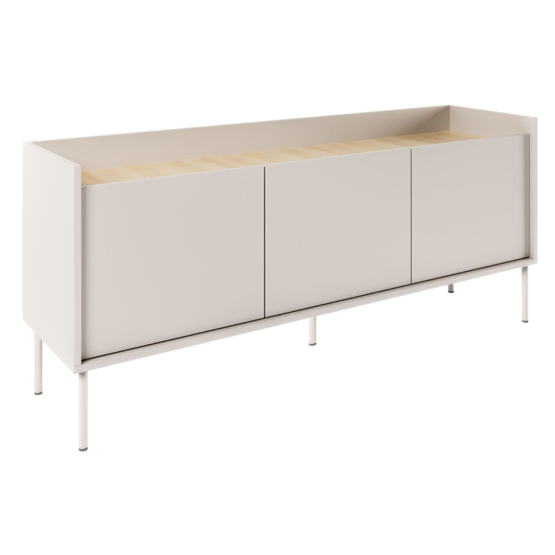 TV-SCHRANK Tovi Kaschmirgrau / Holzoptik Eiche 140 cm - Taupe, Holzwerkstoff/Metall (139.8/58.5/36.4cm) - Selsey