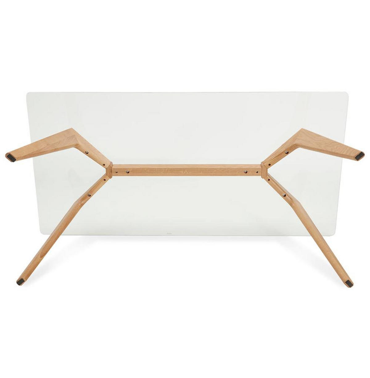 ESSTISCH – Glas Eiche 180x90 cm Transparent Modern - Transparent/Beige, Glas/Eichenholz (90/180/75cm) - KADIMA DESIGN