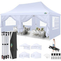 FALTPAVILLON 3 x 6 m Weiß Wasserdicht UV-Schutz - Weiß, Textil (300/300/600cm)