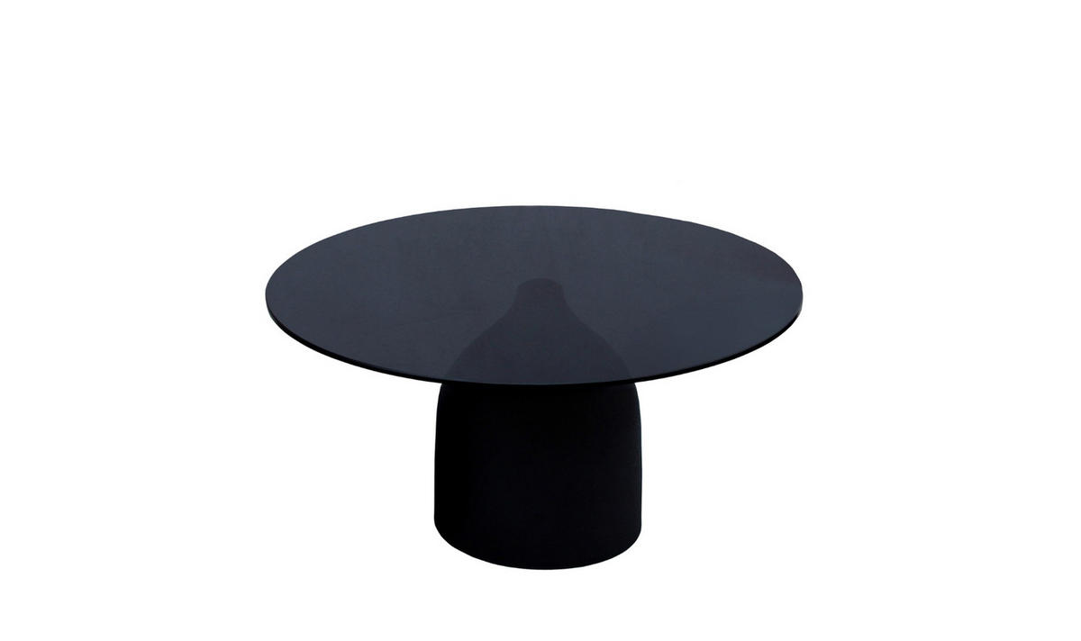 BEISTELLTISCH rund aus Glas 70x70x36cm, schwarz - Schwarz, Glas (70/70/55cm) - Livingfurn