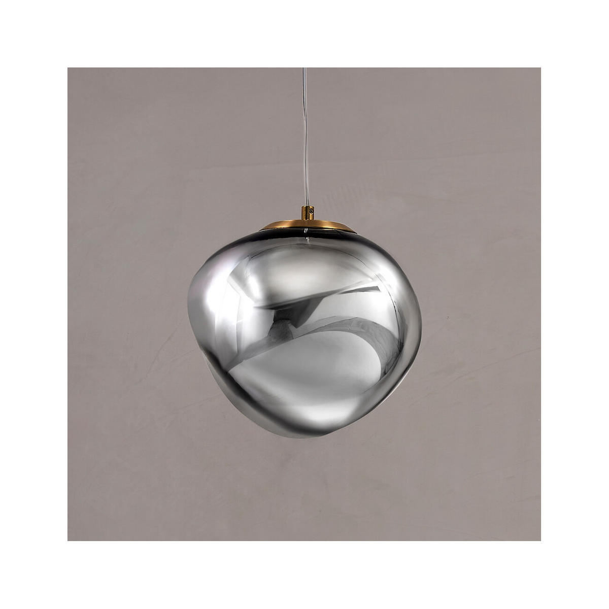 HÄNGELEUCHTE Isotta, Rauchgrau, 26cm - Grau, Glas (26/26/26cm) - KOSILUM