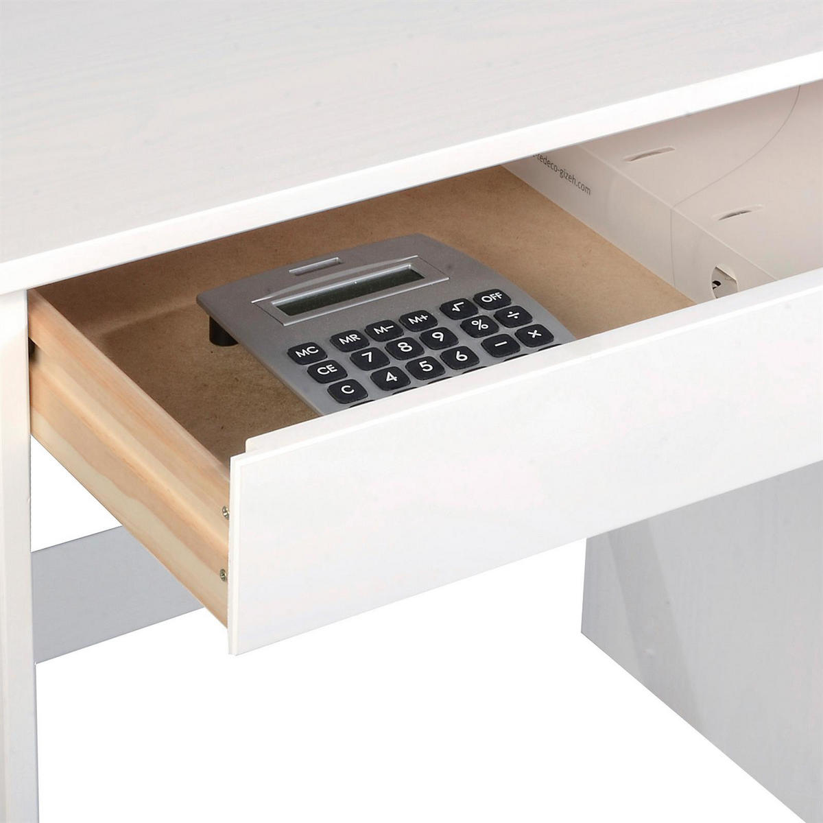 SCHREIBTISCH HUGO - Weiß, Holz (54/114/76cm) - IDIMEX