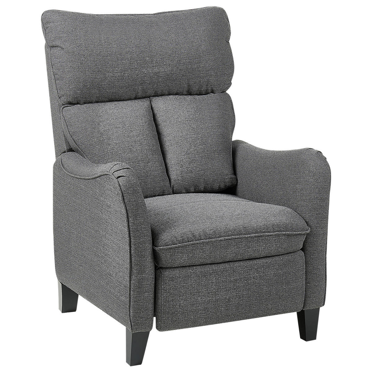 SESSEL grau manuell verstellbar Royston - Schwarz/Grau, Textil (68/108/73cm) - Beliani