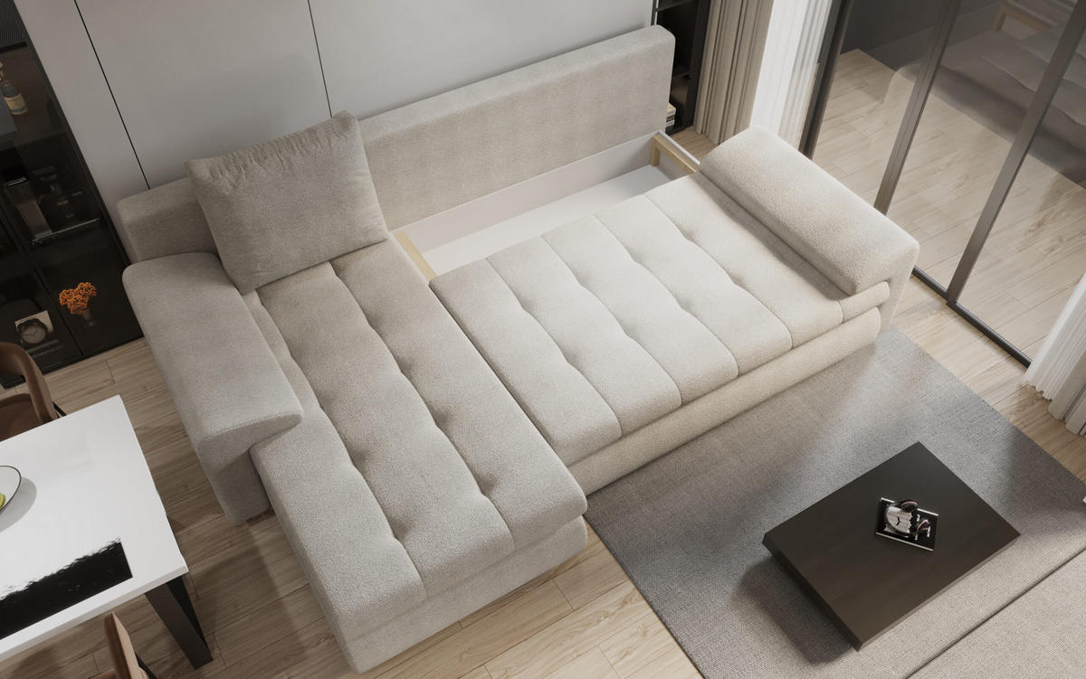 ECKSOFA TOMI Castel Dunkelgrau Links - Dunkelgrau, Holz (150/237cm) - Kaiser Möbel