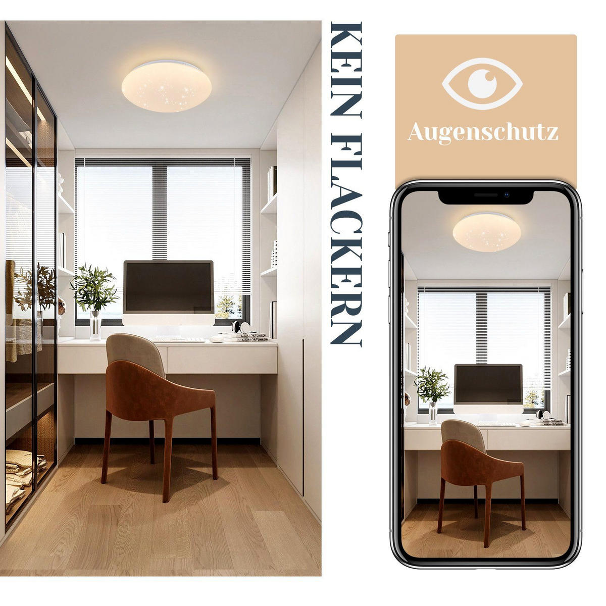 LED-DECKENLEUCHTE Iris 25.2/25.2/6.2 cm - Weiß, Kunststoff (25.2/25.2/6.2cm) - Nettlife