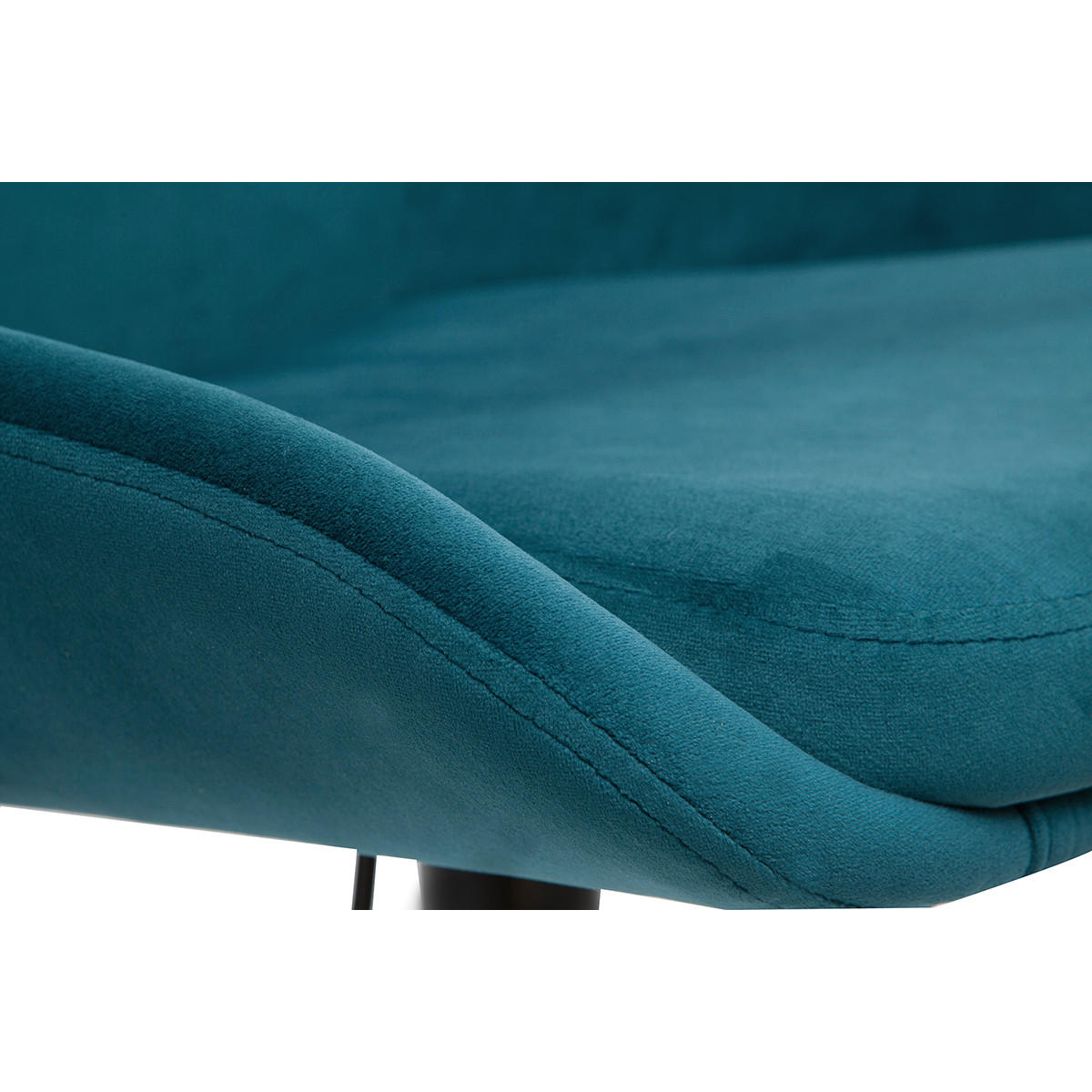 BARHOCKER Designer Verstellbar Petrolblau Samt 2er-Set HOLO - Blau, Textil (57/119/48cm) - Miliboo