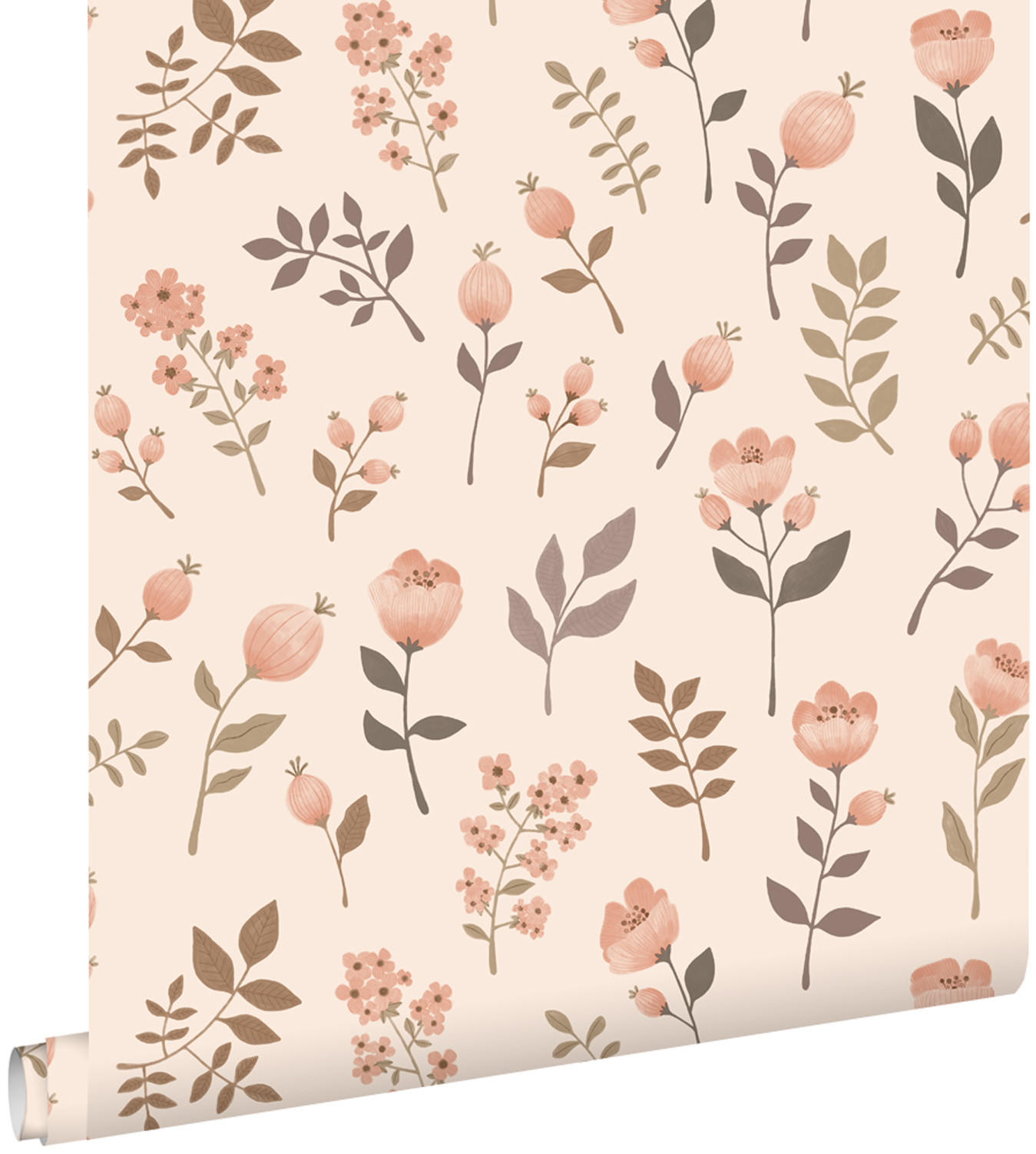 TAPETE Blumen 53 cm x 10.05 m - Pink, Papier (53/0.1cm) - ESTAhome