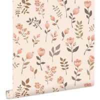 TAPETE Blumen 53 cm x 10.05 m - Pink, Papier (53/0.1cm) - ESTAhome