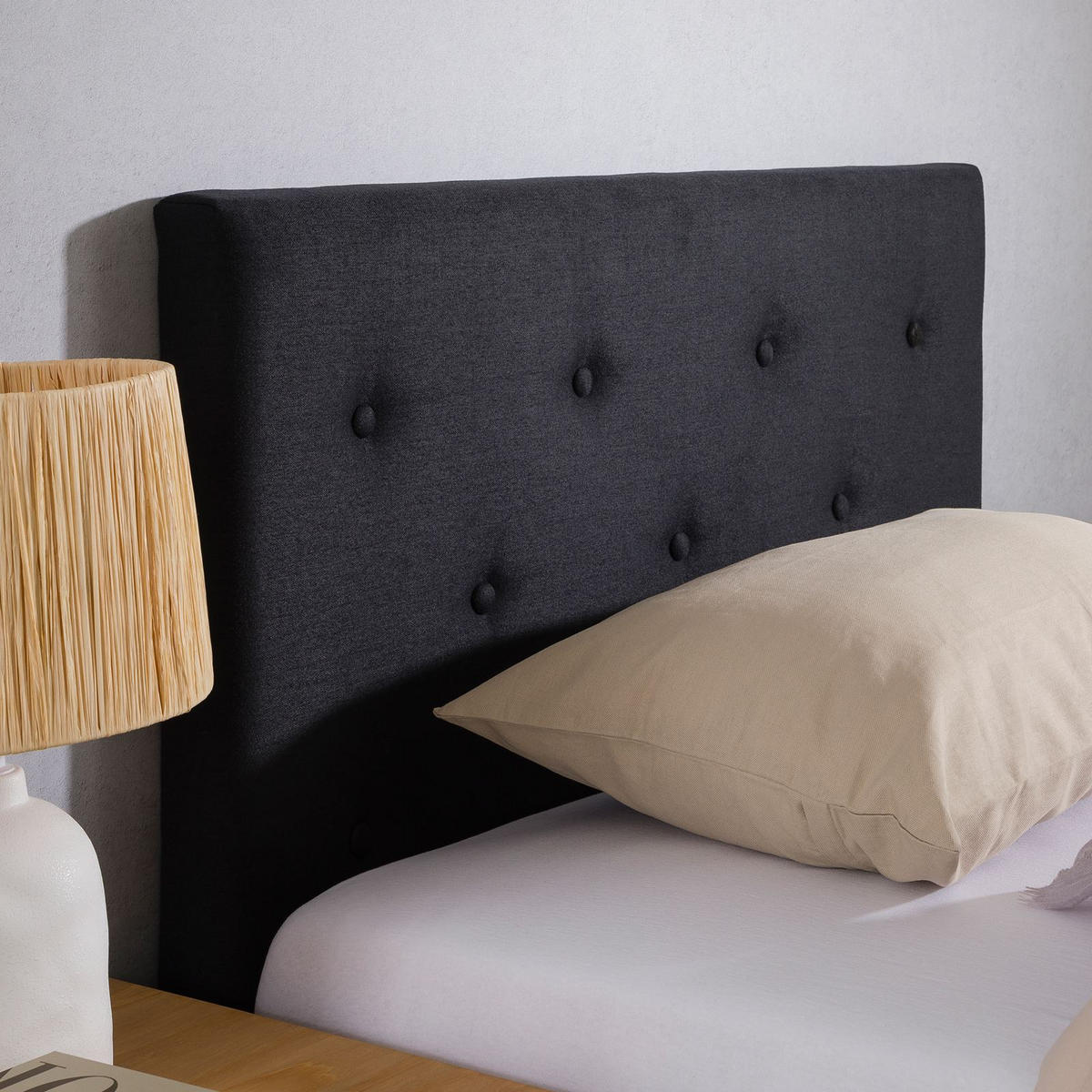 KOPFTEIL MAVELI 90X190 CM - Schwarz, Textil (90/97/7cm) - IDIMEX