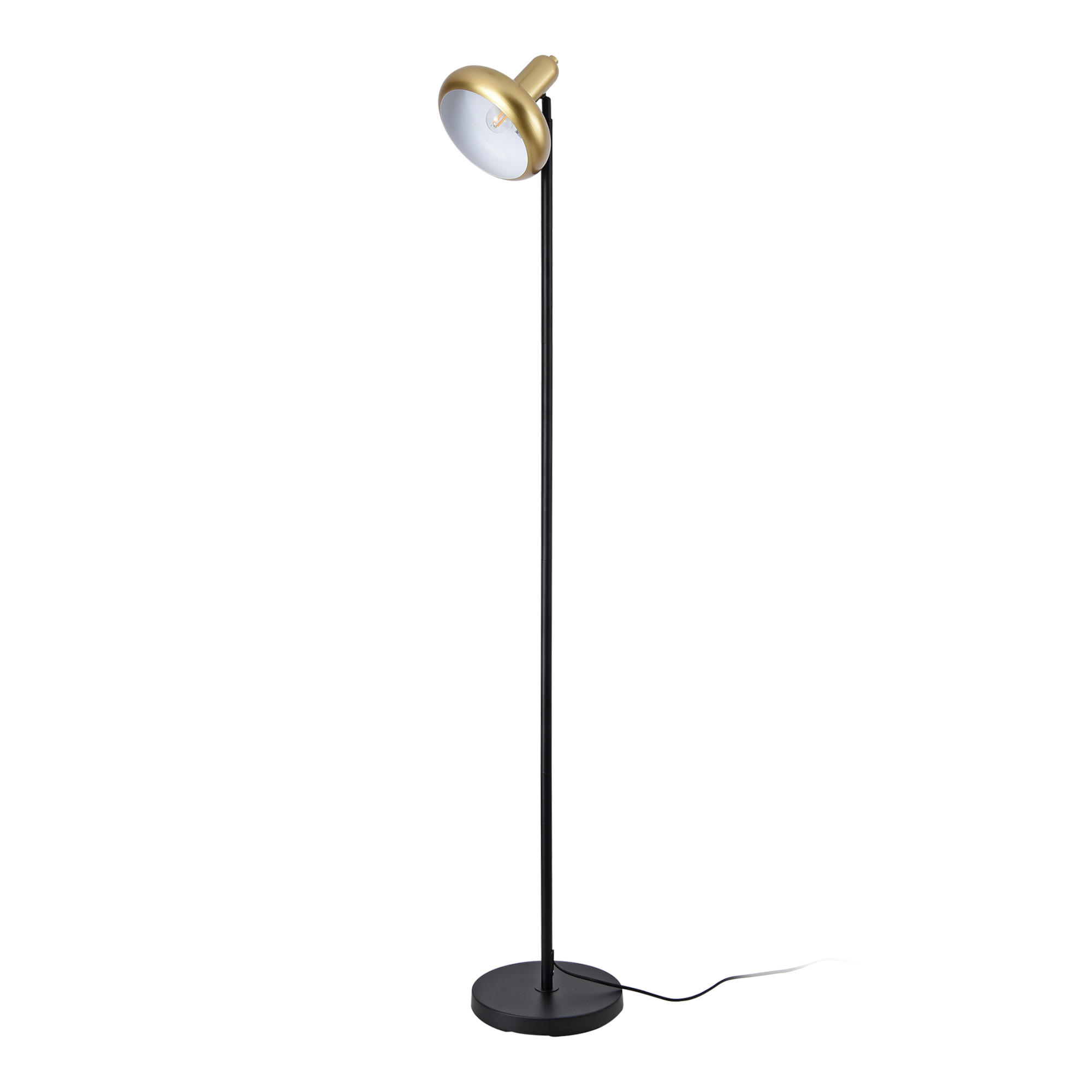 STEHLEUCHTE Namsos - Goldfarben/Schwarz, Metall (25/25/156cm) - lux.pro
