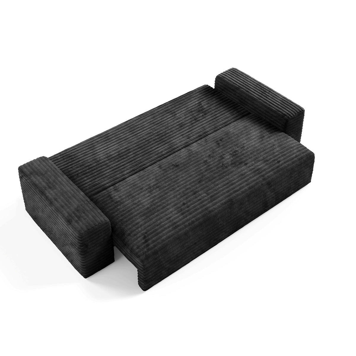 POHOVKA Fabio 3MÍSTNÁ Černá - černá, dřevo (260/82/102cm) - Petits-meubles