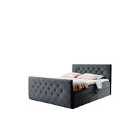 BOXBETT MALAGA 120x200 Dunkelgrau Velvet - H3 - Dunkelgrau, Textil (120/200cm) - AN-Moebel 4u
