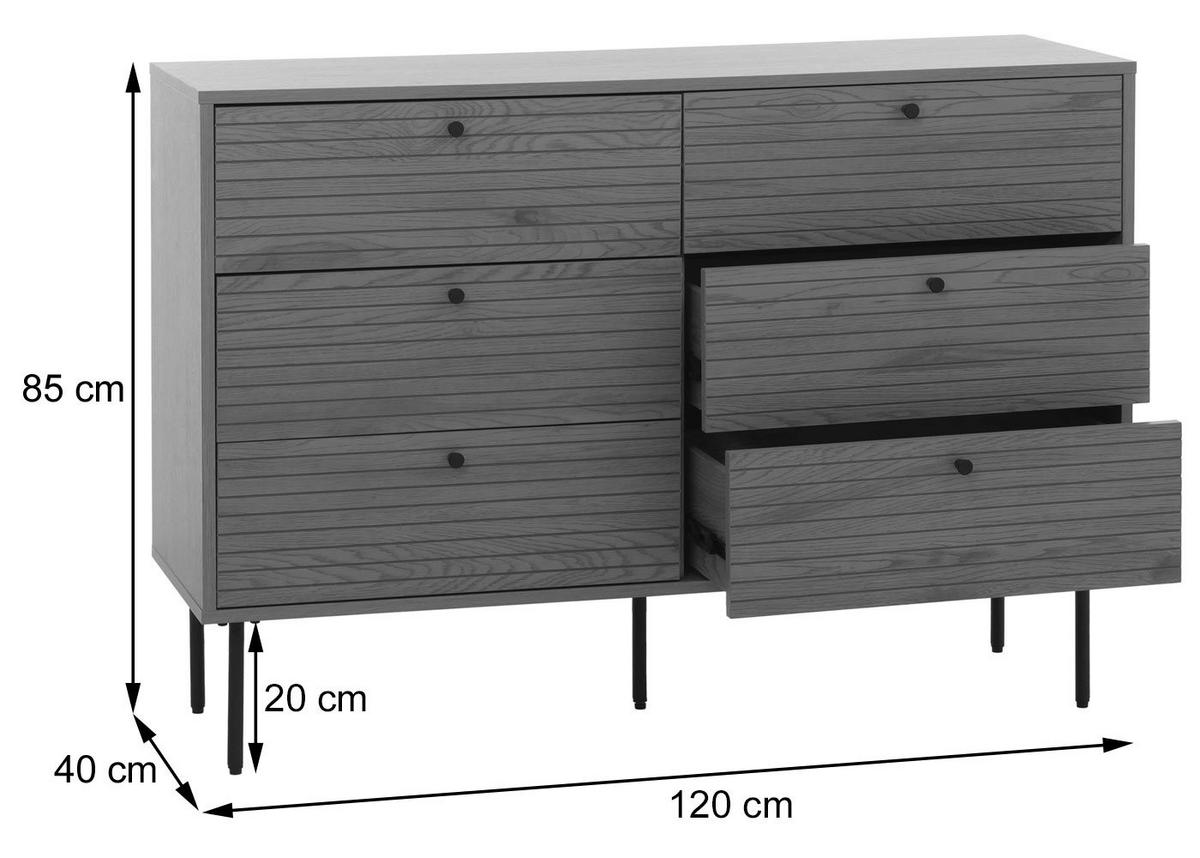 KOMMODE Braun - Braun, Metall (120/85/40cm) - MCW