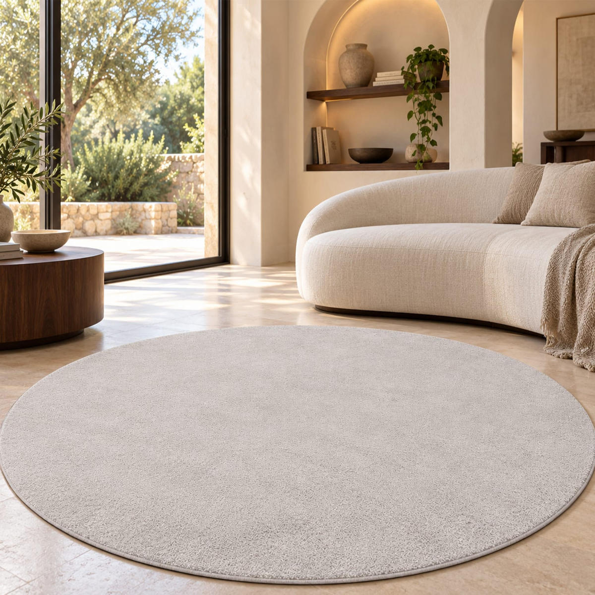 KURZFLORTEPPICH 80/80 cm Cadiz 630 - Silberfarben, Kunststoff (80/80cm) - Paco Home