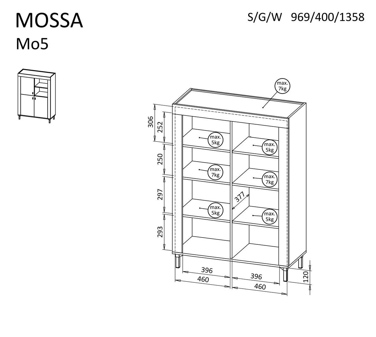 KOMMODE Mossa Kaschmir, Regal mit LED - Beige/Goldfarben, Holzwerkstoff (97/136/40cm) - Bettso