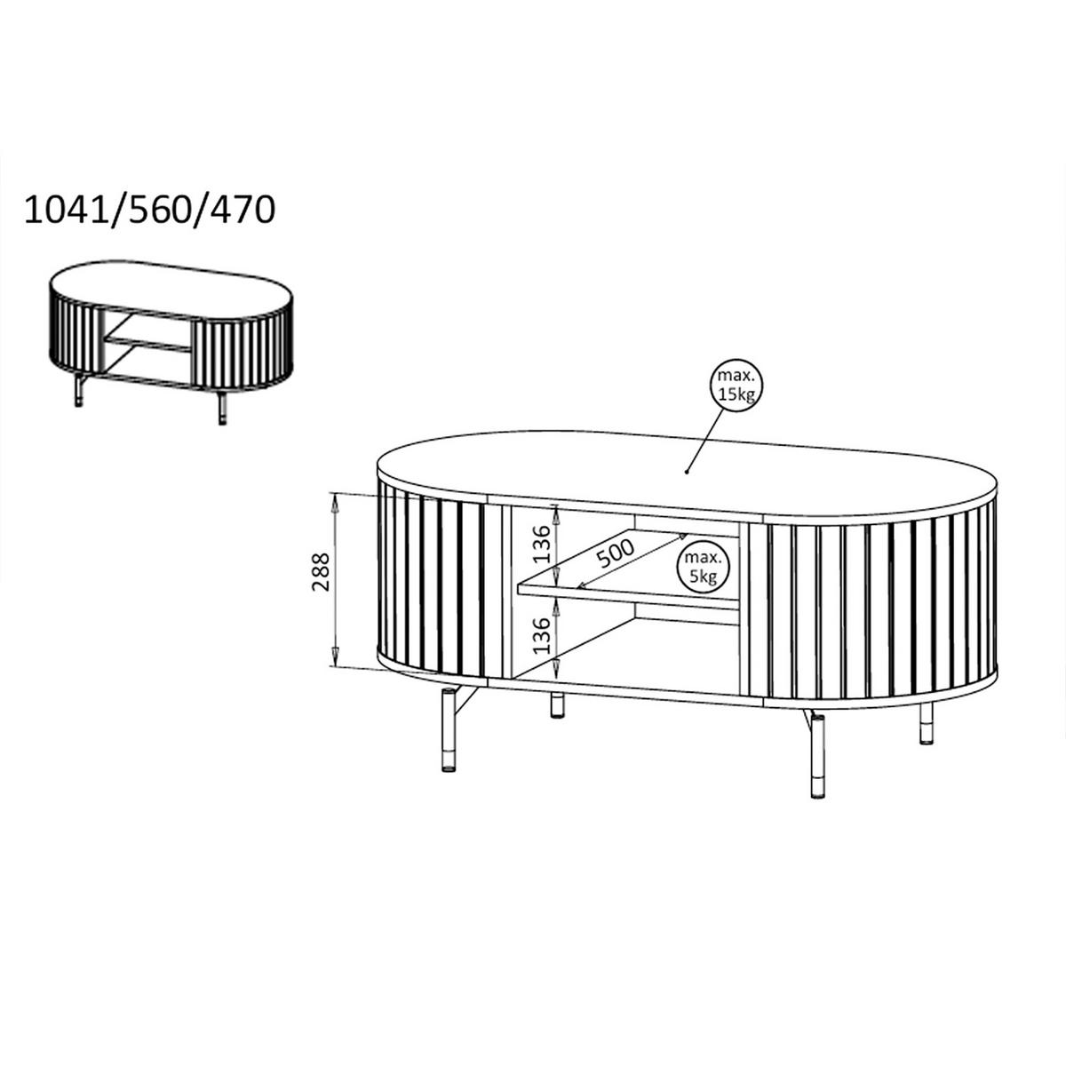 COUCHTISCH Zalia mit Ablagefächern für Wohnzimmer, im Retro-Stil, Schwarz - Schwarz, Holzwerkstoff (56/104/47cm) - Beautysofa