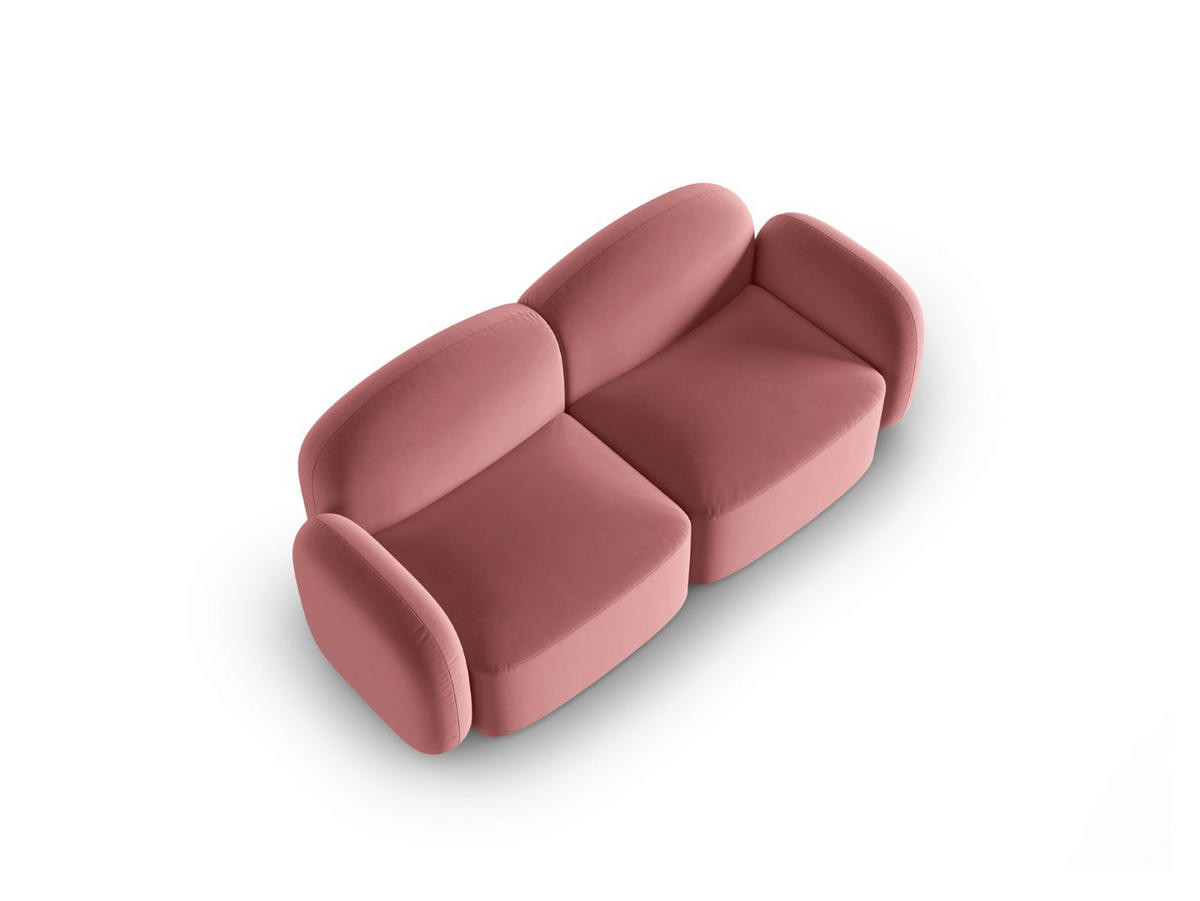SOFA Blair aus Samt lachs 2 Sitzplätze - Pink, Textil (87/80/194cm) - Micadoni