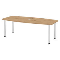 KONFERENZTISCH klein KT22 103/220/74,5 cm in Wildeiche/Chromfüße - Wildeiche/Chromfarben, Holzwerkstoff (103/220/74.5cm) - bümö