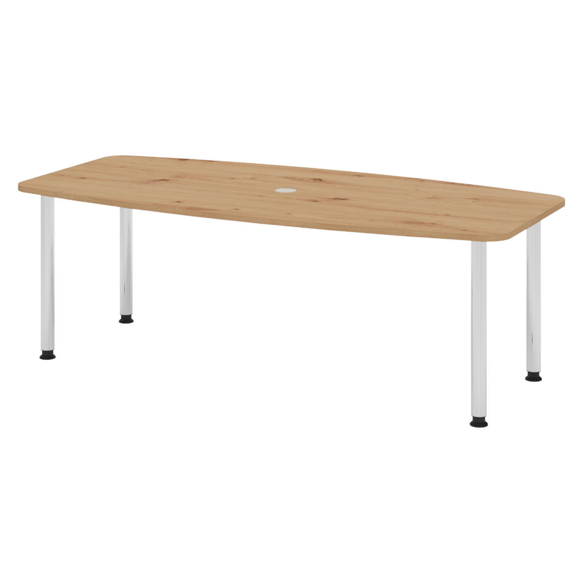 KONFERENZTISCH klein KT22 103/220/74,5 cm in Wildeiche/Chromfüße - Wildeiche/Chromfarben, Holzwerkstoff (103/220/74.5cm) - bümö