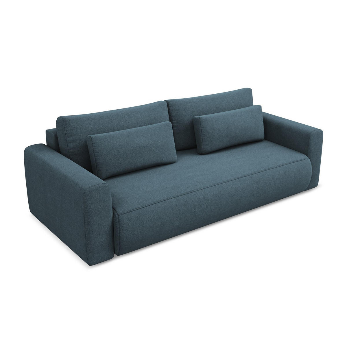 3-SITZER SOFA mit Schlaffunktion Strukturstoff Stoff Blau - Blau/Blaugrau, Kunststoff/Textil (238/82/105cm) - LaMiaSofa