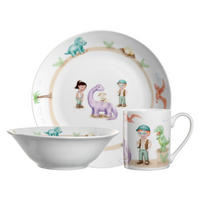 KINDERGESCHIRR SET BAMBINI AVVENTURA Dino - Multicolor, Keramik (9.5/21.5/21.3cm) - Leonardo Living