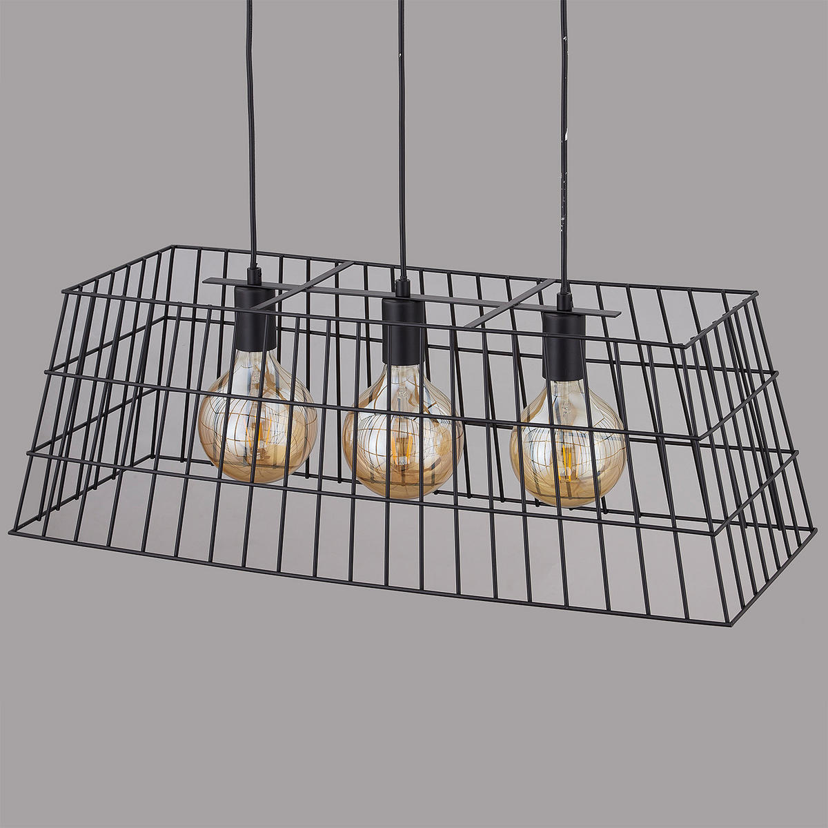 PENDELLEUCHTE - Eisen - 3-flammig - Schwarz, Metall (30/78/180cm) - home24