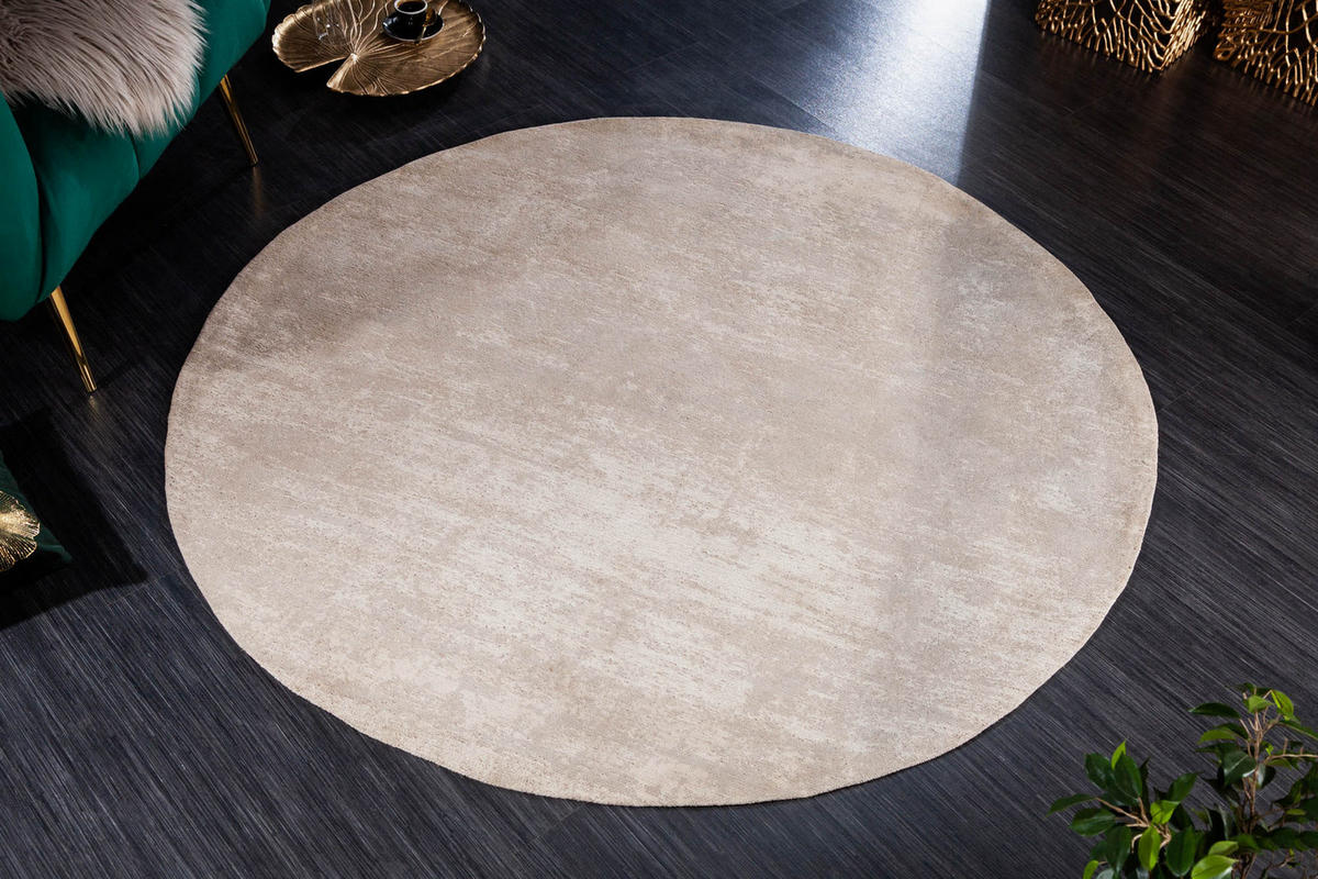 INDOOR-TEPPICH MODERN ART Stoff Beige 150 cm - Beige, Textil (150/150cm) - riess-ambiente