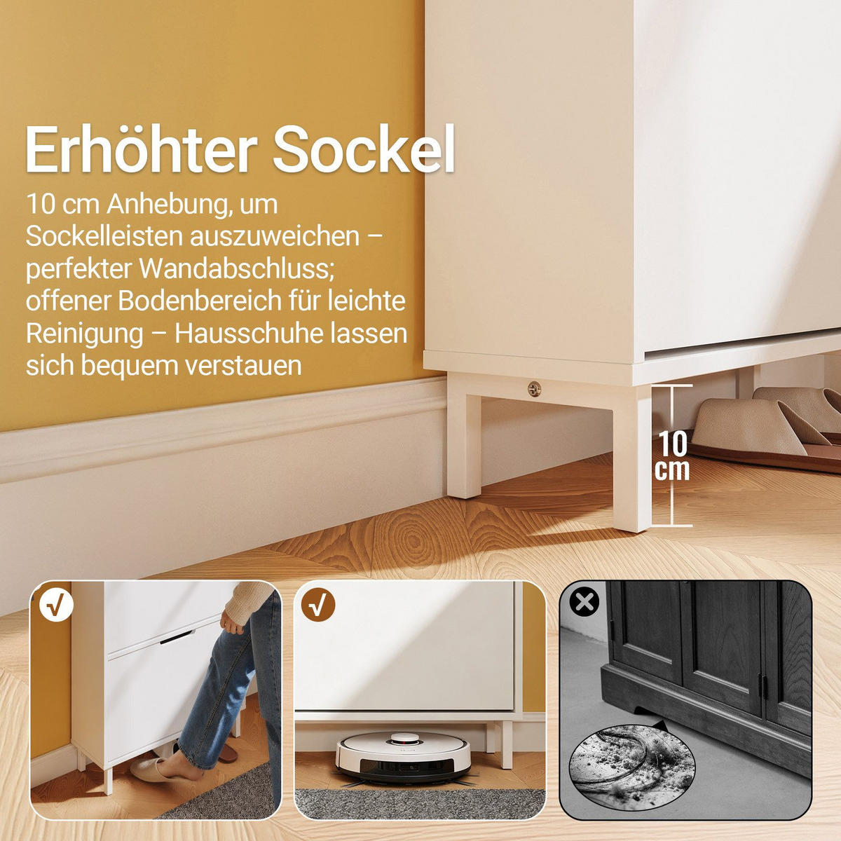 SKÅP för skor Vit 119x60x19cm - Vit, Träbaserade material (19/119/60cm) - SoBuy