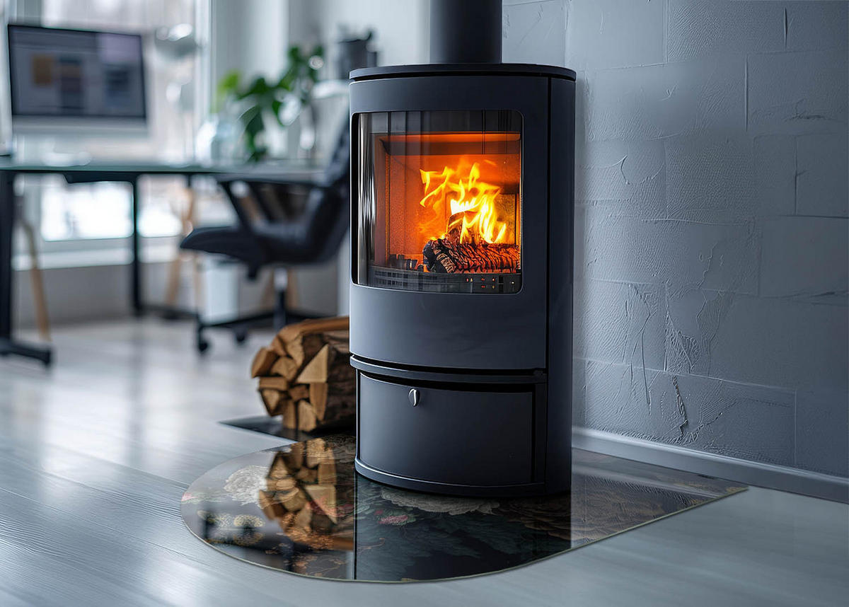 GLASPLATTE für Kamin 80x70 cm Grün - Grün, Glas (80/70/0.4cm) - ArtPrintCave