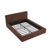 POLSTERBETT 160/200, komprimiert verpackt, Chenille, Metall Bettgestell, Braun - Braun, Textil (160/200cm) - LVHOM
