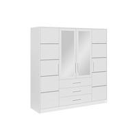 DREHTÜRENSCHRANK LABOO 196/245/58 cm in Weiß - Weiß, Holzwerkstoff (196/245/58cm) - Deine Möbel 24