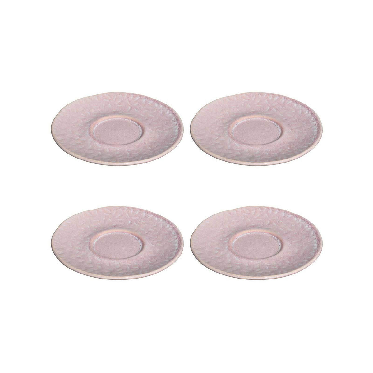 ESPRESSOUNTERTASSEN Matera rosa ø 11.0 cm 4er Set - Rosa, Keramik (11cm) - Leonardo Living