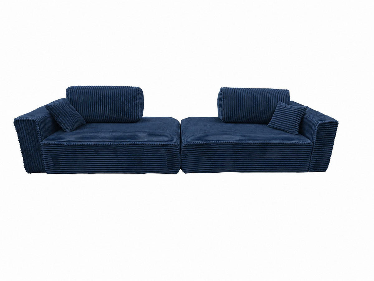BIGSOFA COZI, Dunkelblau mit Cordbezug - Dunkelblau, Kunststoff/Textil (240/87/180cm) - KS Home Concept