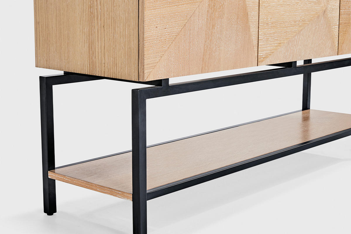 SIDEBOARD ANJO Braun Holz - Schwarz/Braun, Holz/Metall (150/85/40cm) - KAWOLA